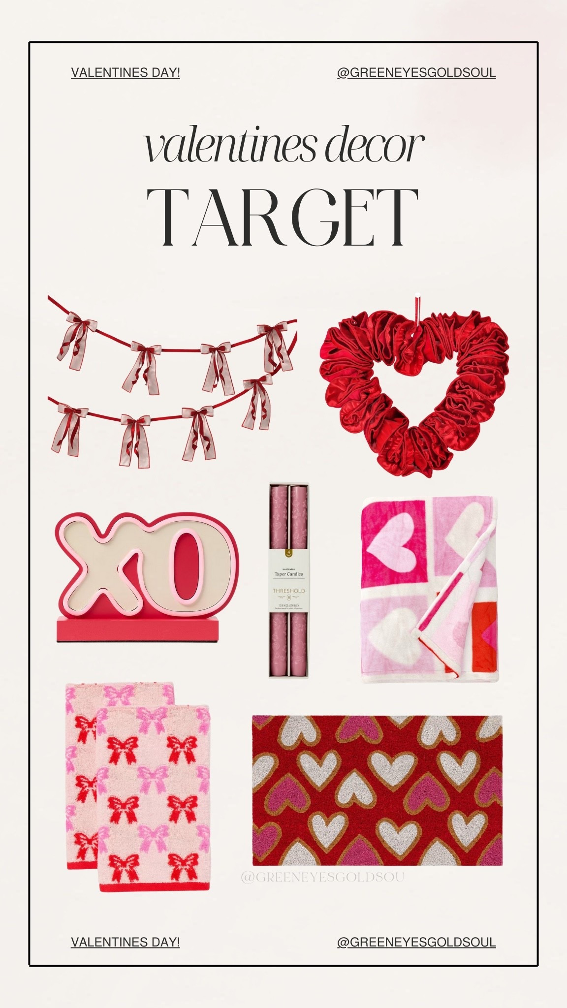 Target - Valentine’s Day decor 🩷

Hearts, galentines, valentines, candles, xo, doormat, chocolate, hand towels, wreath, red, pink 

#LTKFindsUnder50 #LTKFindsUnder100 #LTKHome