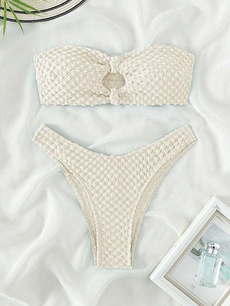 Textured Cut-out Bandeau Bikini Swimsuit
       
              
              $10.99        
    ... | SHEIN