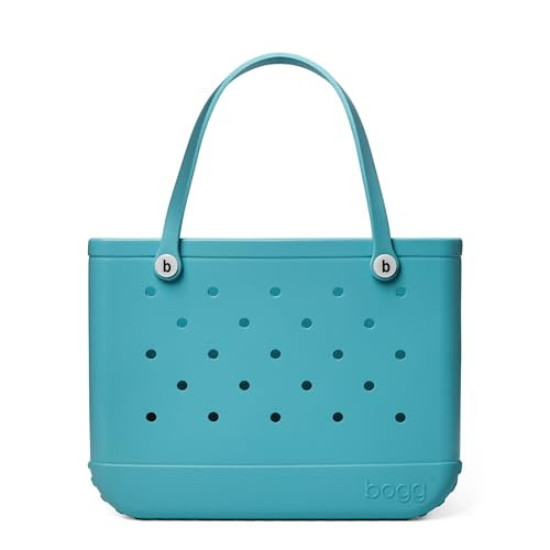 BOGG BAG Original Large Tote – 19” x 14” x 9” – Durable, Washable, Tip-proof – Beach, Pool, Boat, Work, Sports (Turquoise and Caicos with White Buttons) | Amazon (US)