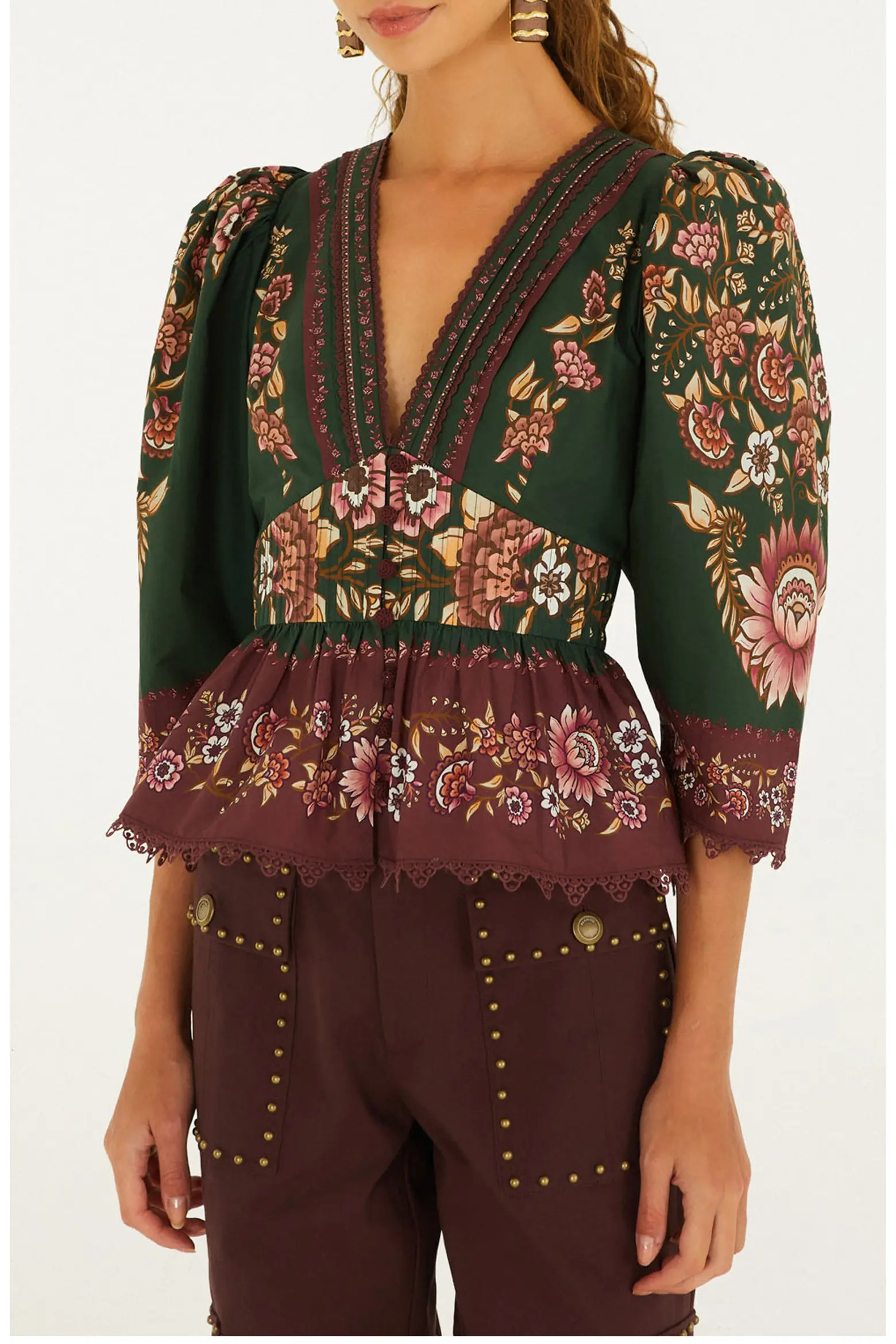 FARM Rio Daniela Floral Cotton Top (Women) | Nordstrom | Nordstrom