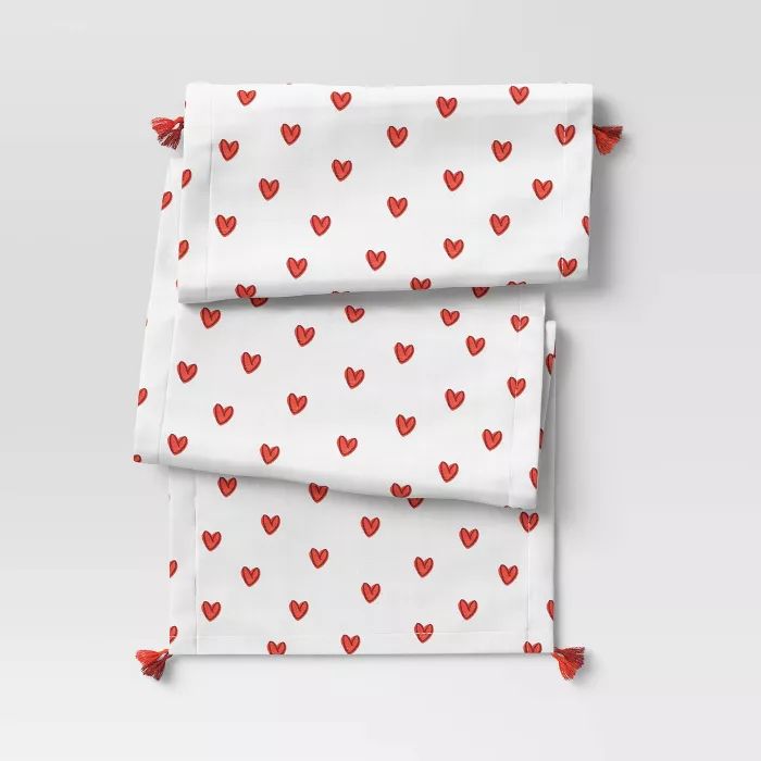 72" x 14" Cotton Hearts Table Runner - Opalhouse™ | Target