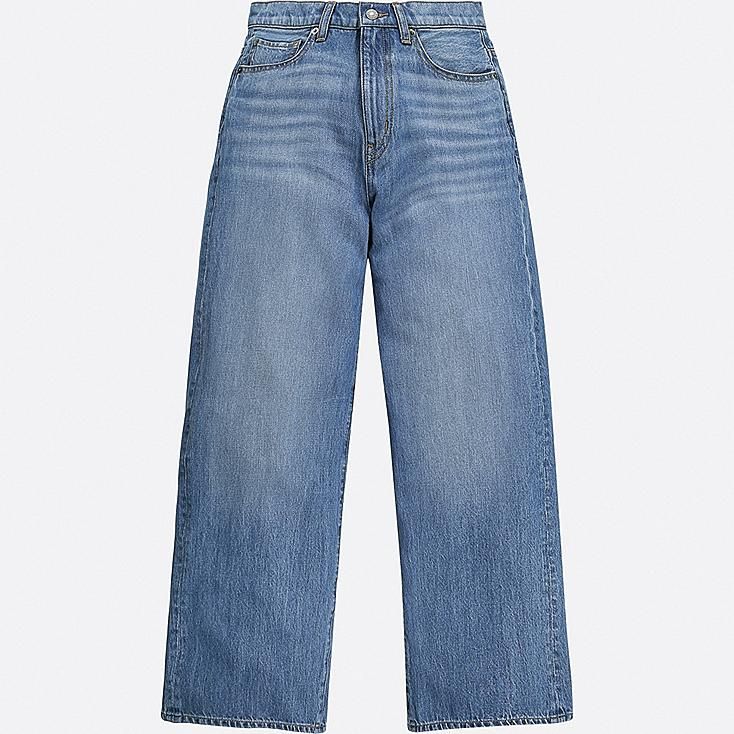UNIQLO Women's High-rise Wide Fit Jeans, Blue, 23 in. | UNIQLO (US)