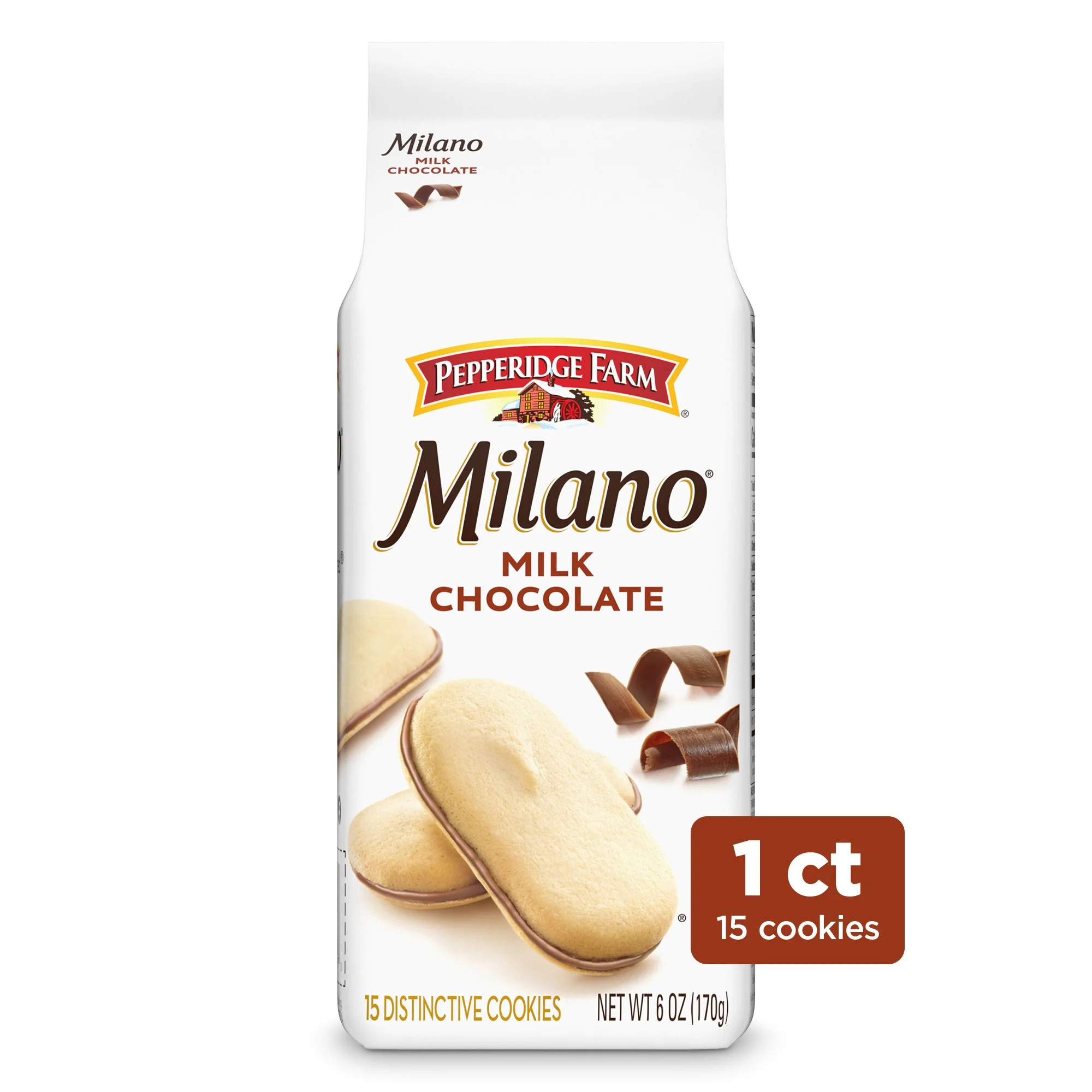 Pepperidge Farm Milano Milk Chocolate Cookies, 6 oz Bag (15 Cookies) | Walmart (US)