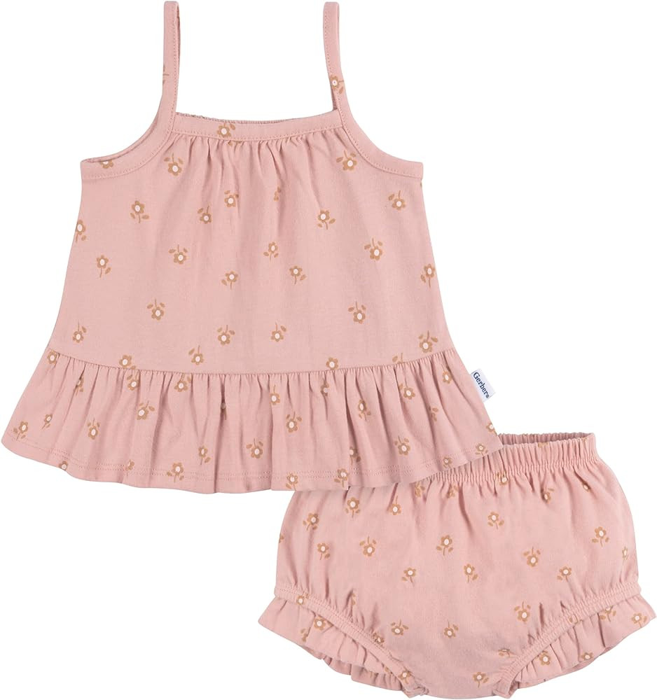 Gerber Baby Girls' Sleeveless Tunic Top and Diaper Cover Set | Amazon (US)