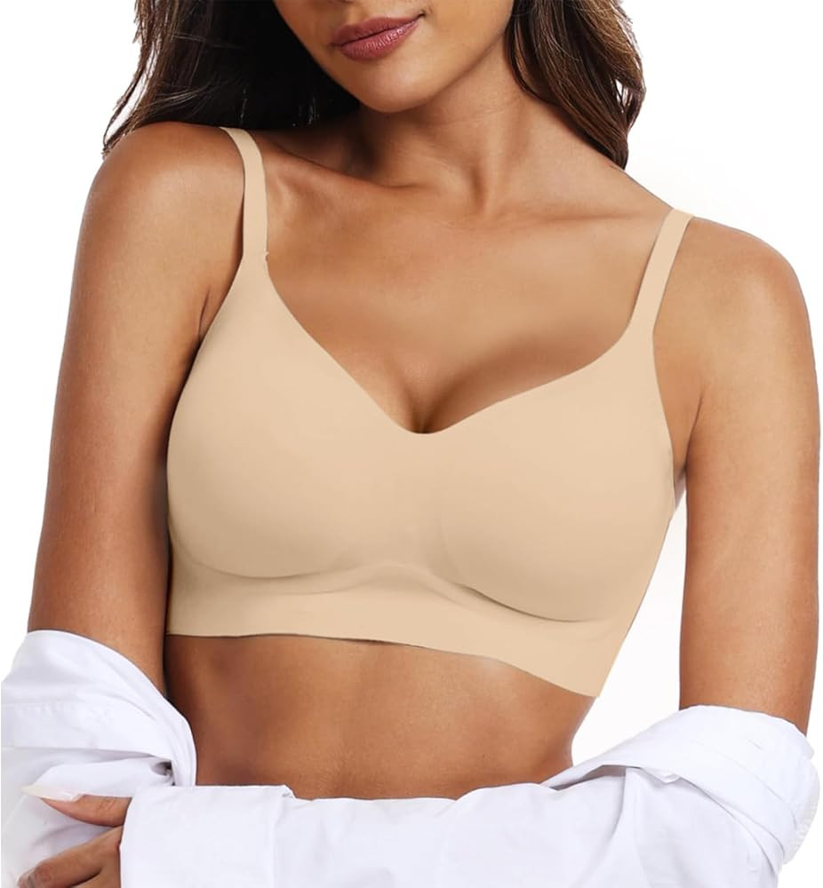 OEAK Womens Wireless Bras Comfortable Push Up Bra No Underwire Bra Full Support Lift Bralette Eve... | Amazon (US)