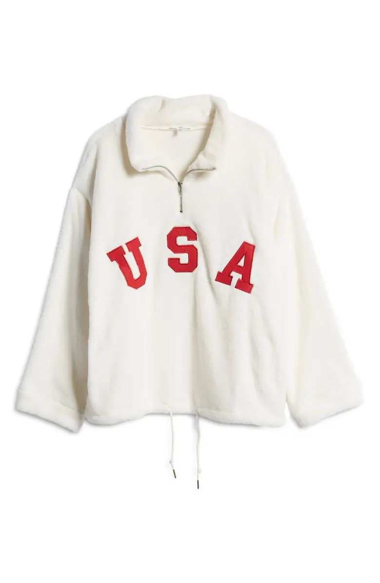 USA Oversize Quarter-Zip Fleece Sweatshirt | Nordstrom | Nordstrom