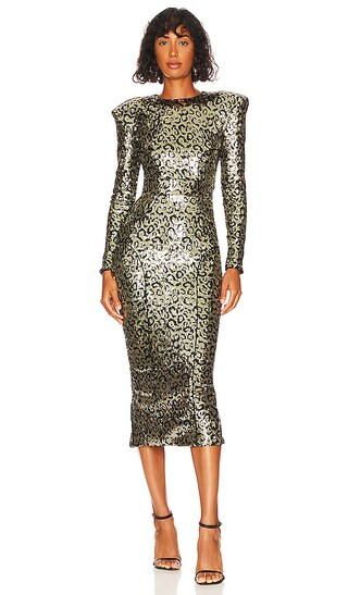 Zhivago Testimony Midi Dress in Metallic Gold. - size 2 (also in 4, 6, 8) | Revolve Clothing (Global)
