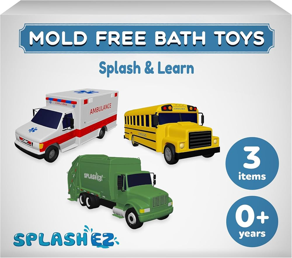 Mold Free Bath Toys for Babies and Toddlers, Car No Hole Bath Toys, Non Squirting Bath Toys no Mo... | Amazon (US)