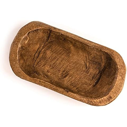 Luxury Living Furniture Regular Hand-Carved Rustic Wooden Decorative Bowl, Pecan | Amazon (US)