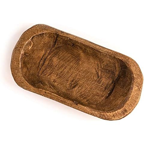 Luxury Living Furniture Regular Hand-Carved Rustic Wooden Decorative Bowl, Pecan | Amazon (US)