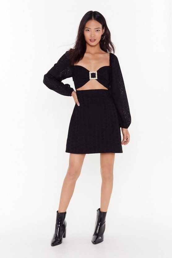 pearl buckle broiderie dress | NastyGal (US & CA)