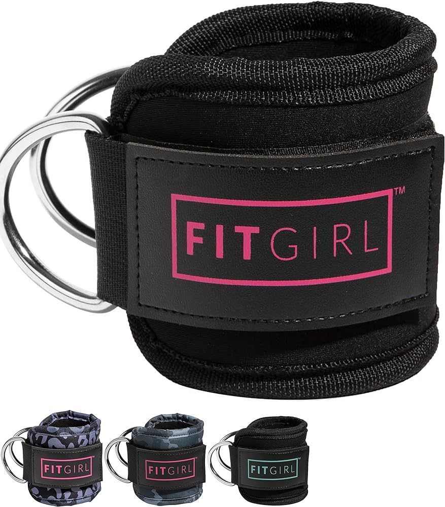 FITGIRL Ankle Strap for Cable Machines and Resistance Bands, Work Out Cuff Attachment for Home & Gym | Amazon (US)