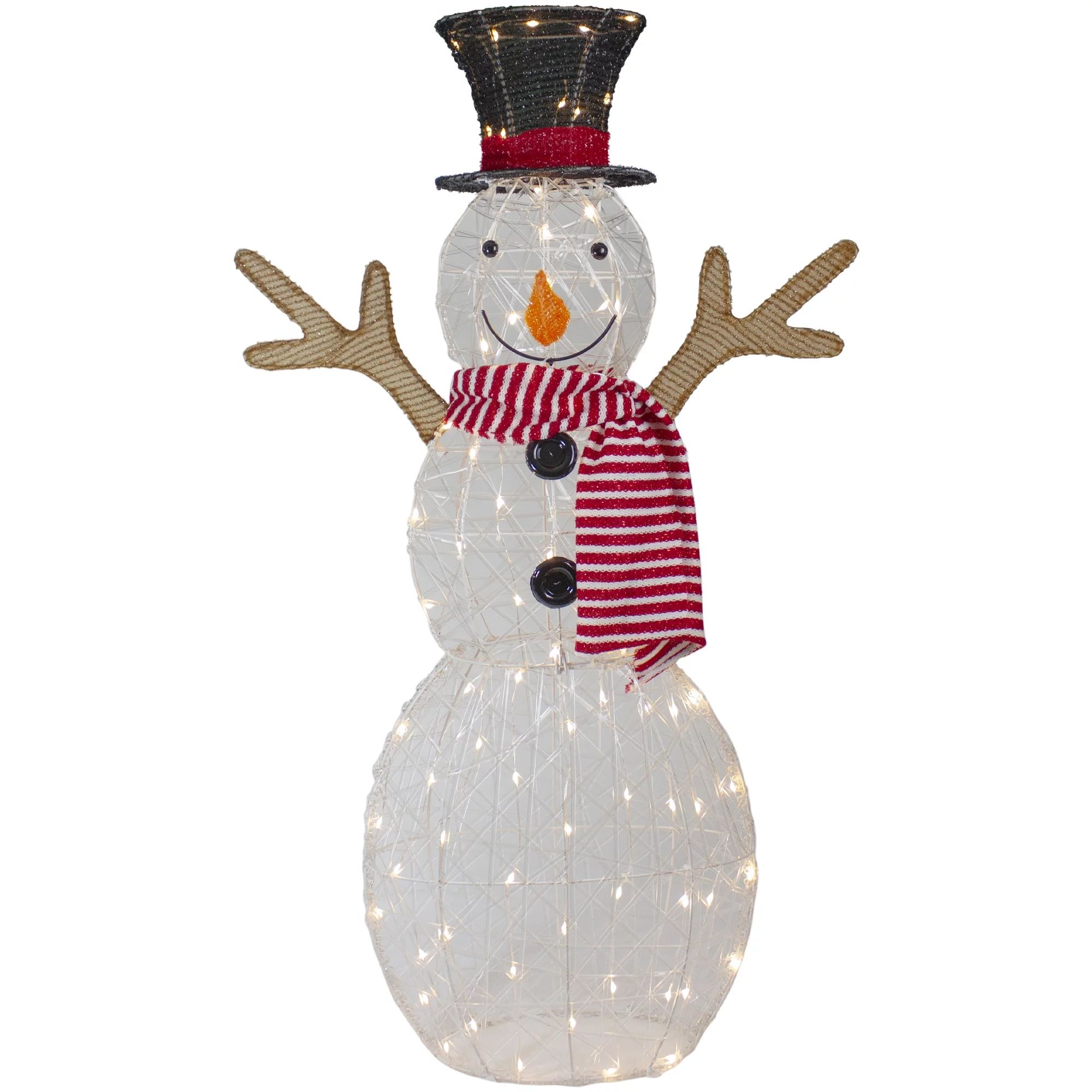 Northlight 48" LED Lighted Snowman with Top Hat and Red Scarf Outdoor Christmas Decoration | Walmart (US)