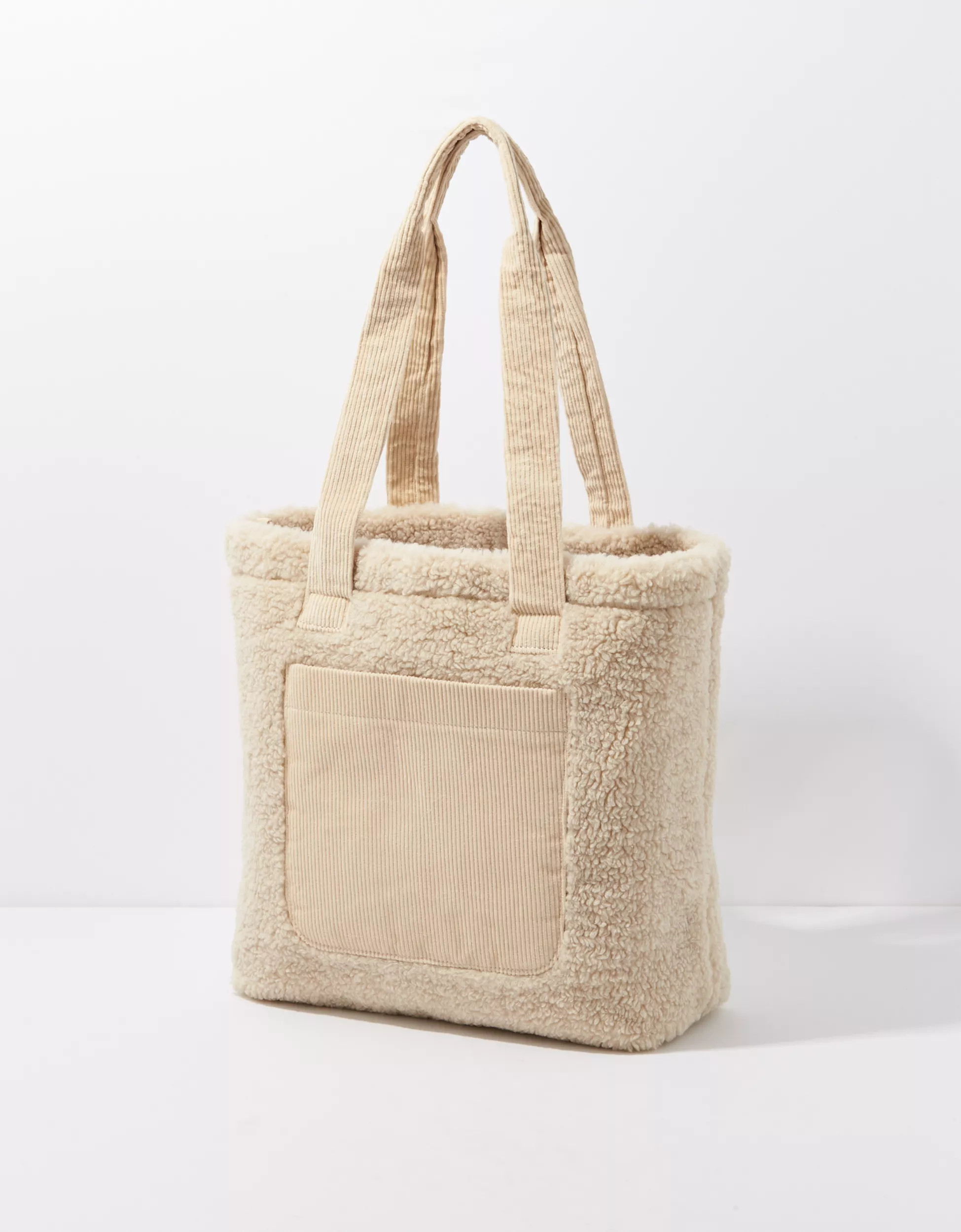 AEO Cozy Corduroy Sherpa Tote Bag | American Eagle Outfitters (US & CA)
