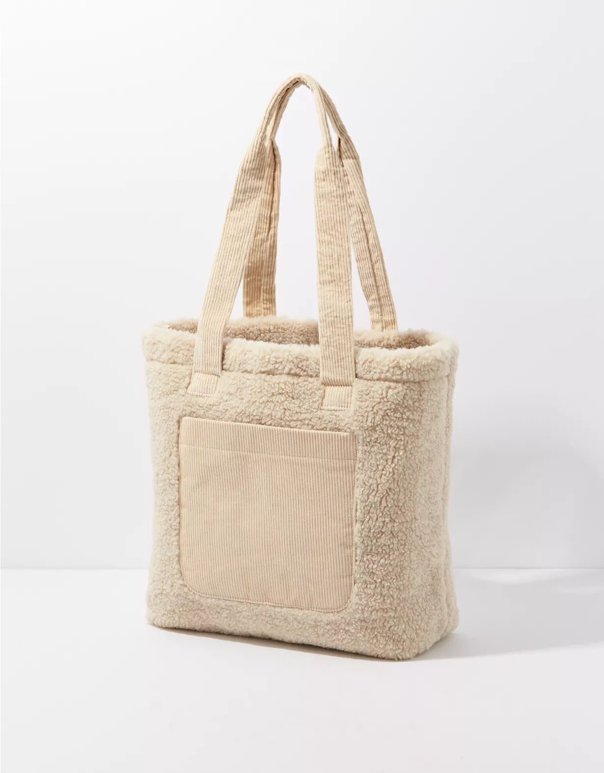 AEO Cozy Corduroy Sherpa Tote Bag | American Eagle Outfitters (US & CA)