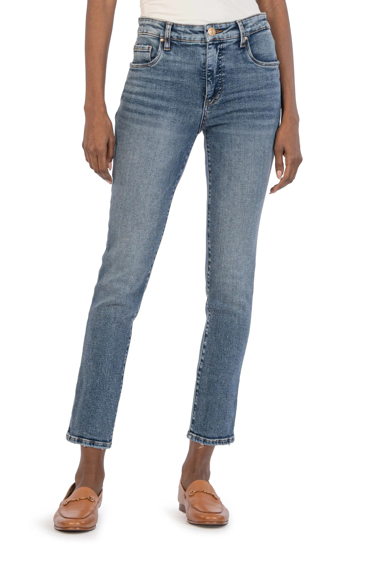 Reese Fab Ab High Waist Ankle Slim Straight Leg Jeans | Nordstrom