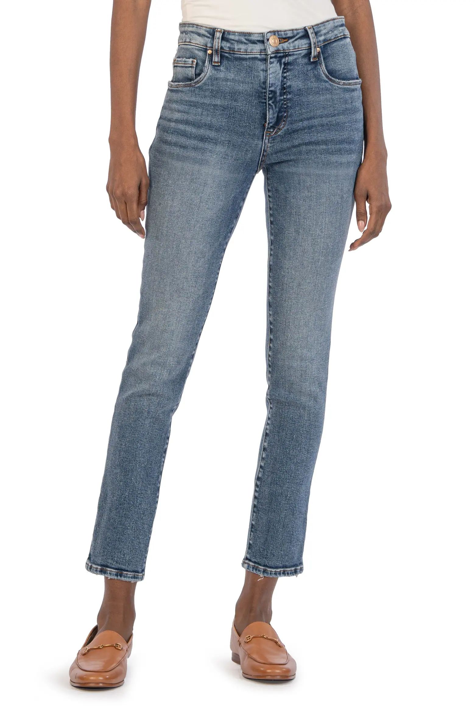 KUT from the Kloth Reese Fab Ab High Waist Ankle Slim Straight Leg Jeans | Nordstrom | Nordstrom