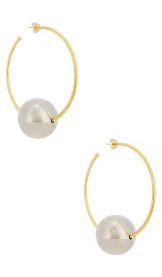 Elina Large Hoop Earrings in Dore & Silver | Revolve Clothing (Global)