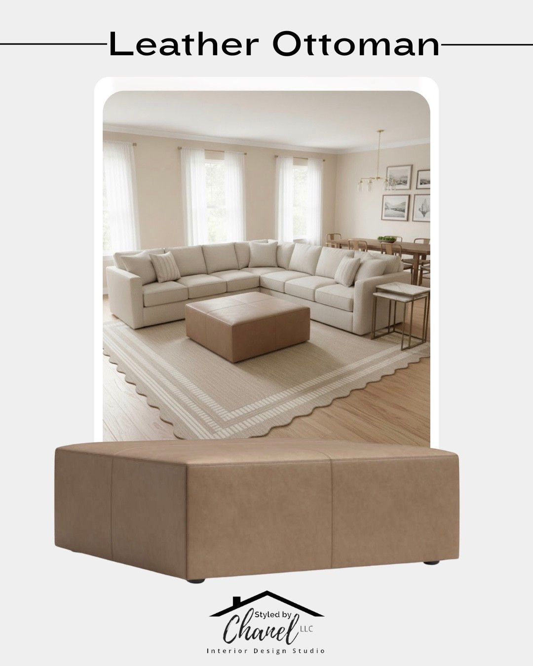 Leather Ottoman 
Simple geometric shapes and clean lines make our Highland ottomans so versatile. Pristine tailoring in luxurious leather enhances the purity of form with topstitching for added definition. Able to partner with a wide range of furniture styles, the square ottoman serves as an extra seat, footrest or casual cocktail table.


#LTKHome