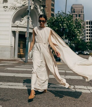 x Elizabeth Damrich Grace Draped Crepe Tie Waist Maxi Dress | Dillard's