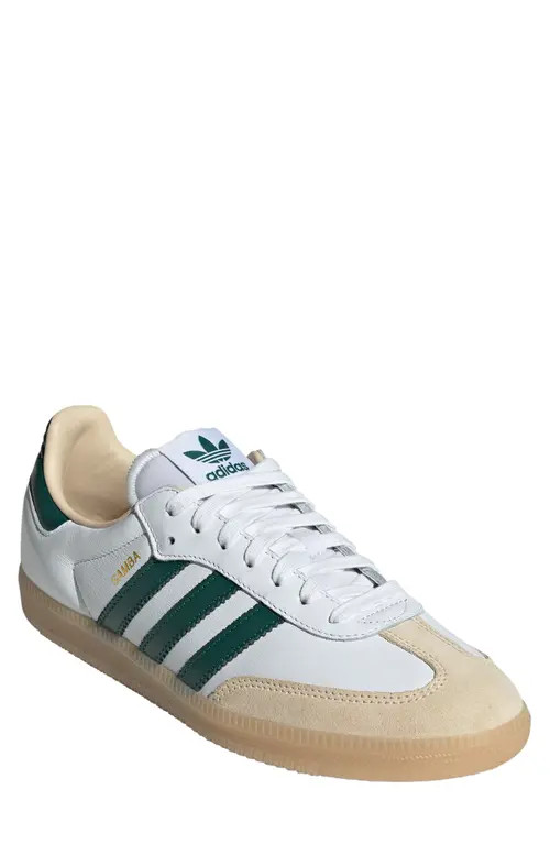adidas Gender Inclusive Samba OG Sneaker in White/green/gum at Nordstrom, Size 11.5 | Nordstrom