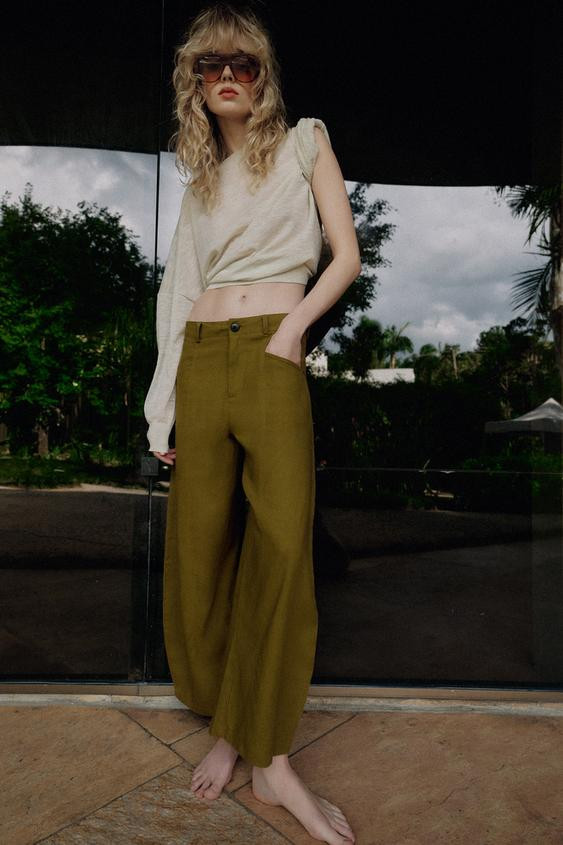 LINEN BALLOON PANTS | Zara Canada