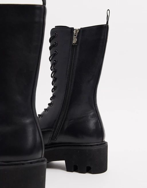 Lamoda Unforgiven High military calf boots in black | ASOS (Global)