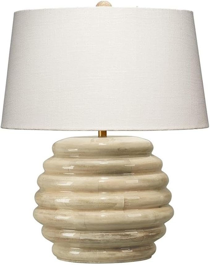 MAKLAINE Hand-Carved Mango Wood Table Lamp, Natural Lacquered Finish, Sustainable Hardwood Base, ... | Amazon (US)