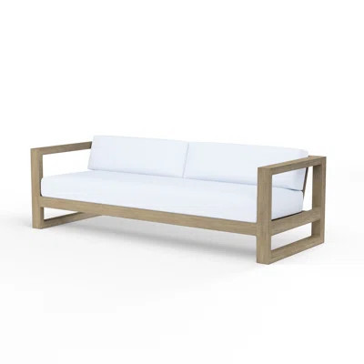 Coastal Teak Patio Sofa with Sunbrella Cushions | Wayfair North America