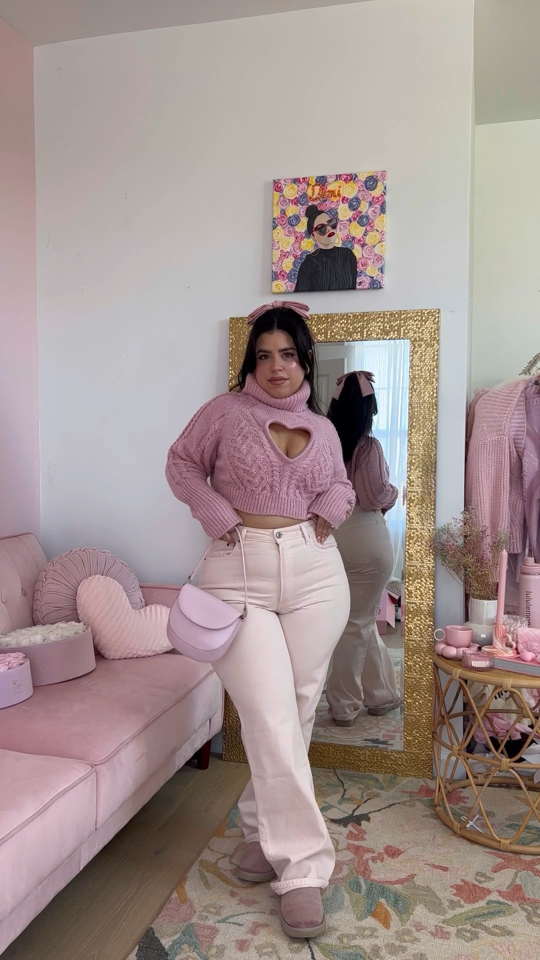 Bag is mango (sold out) sweater is also sold out in pink and bow Is from my brand @probablywearingpink 

#LTKMostLoved #LTKstyletip #LTKmidsize