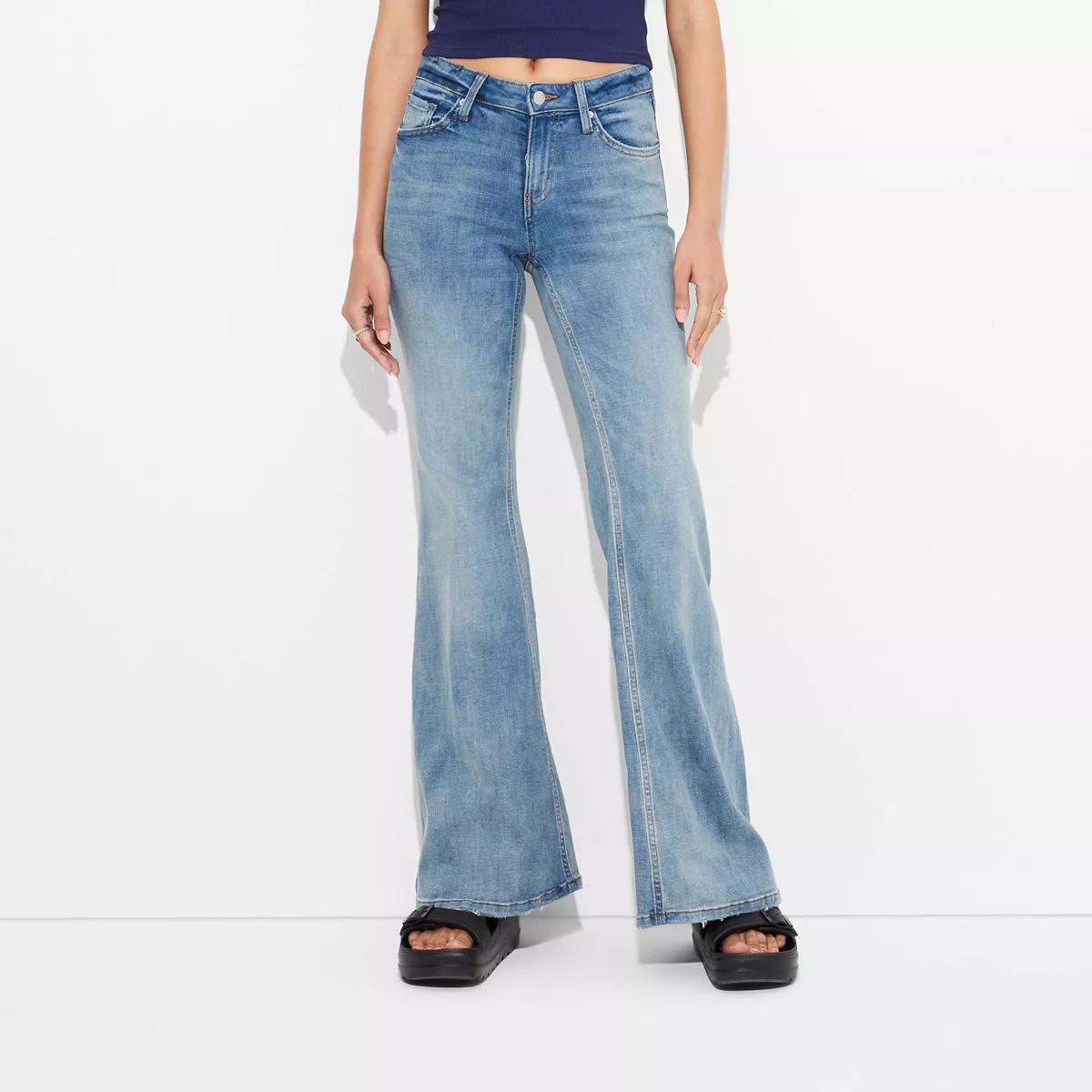 Women's Mid-Rise Flare Jeans - Wild Fable™ Medium Wash 00 | Target