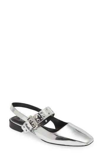 rag & bone Astra Slingback Flat in Slvr at Nordstrom Rack, Size 5.5Us / 35Eu | Nordstrom Rack