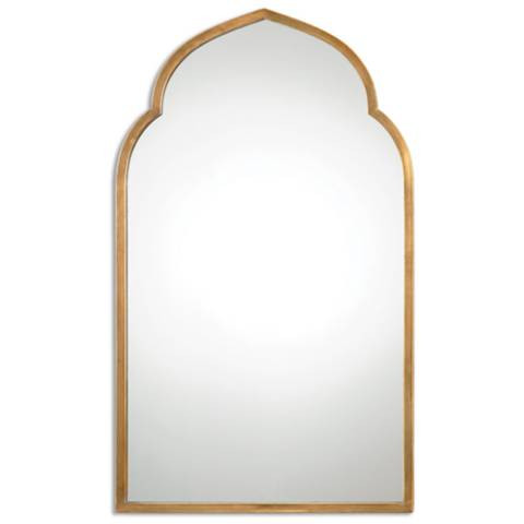 Kenitra 40" x 24" Moroccan Arch Top Gold Wall Mirror | Lamps Plus