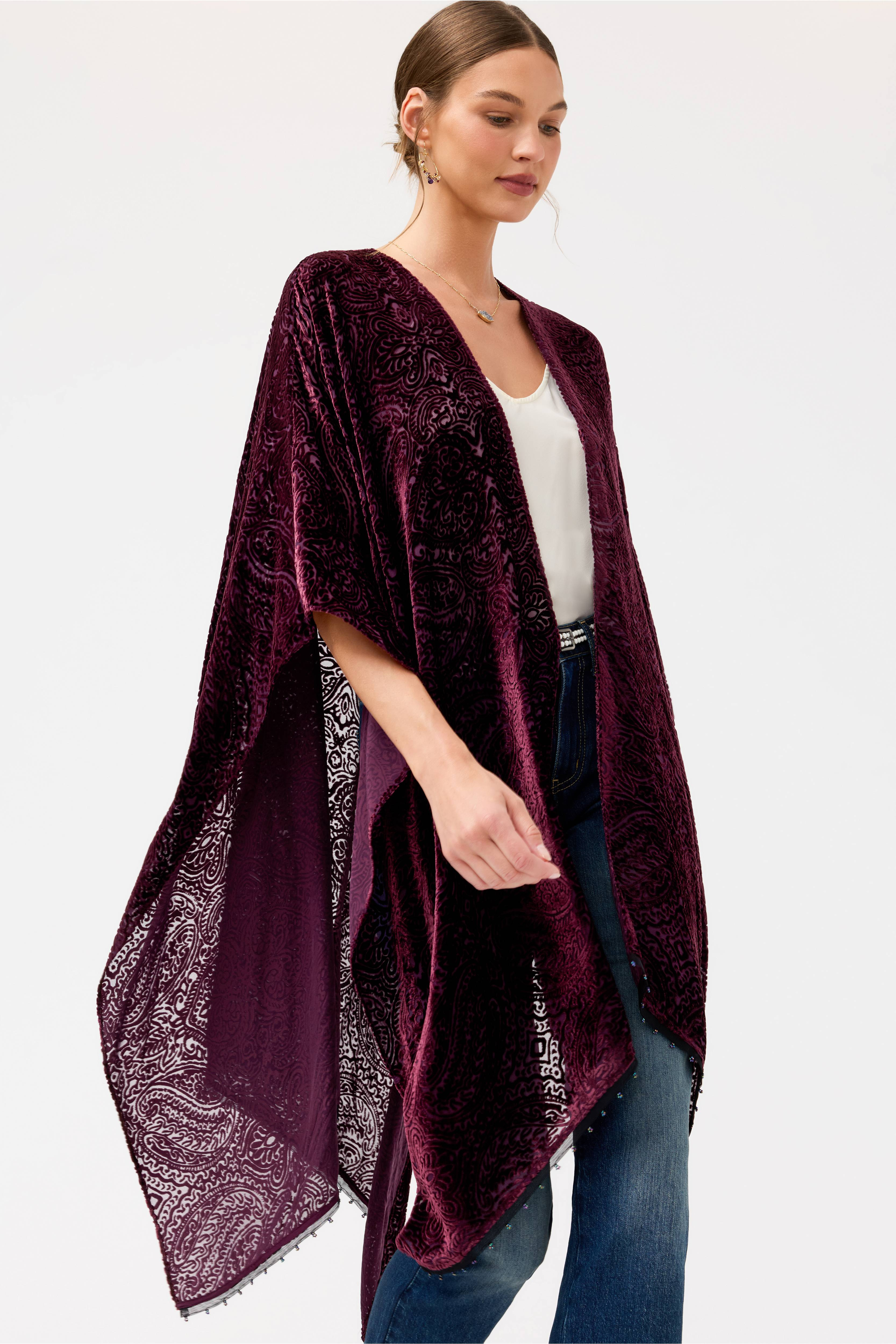 BURNOUT VELVET SHAWL
                                
                                    
      ... | Johnny Was