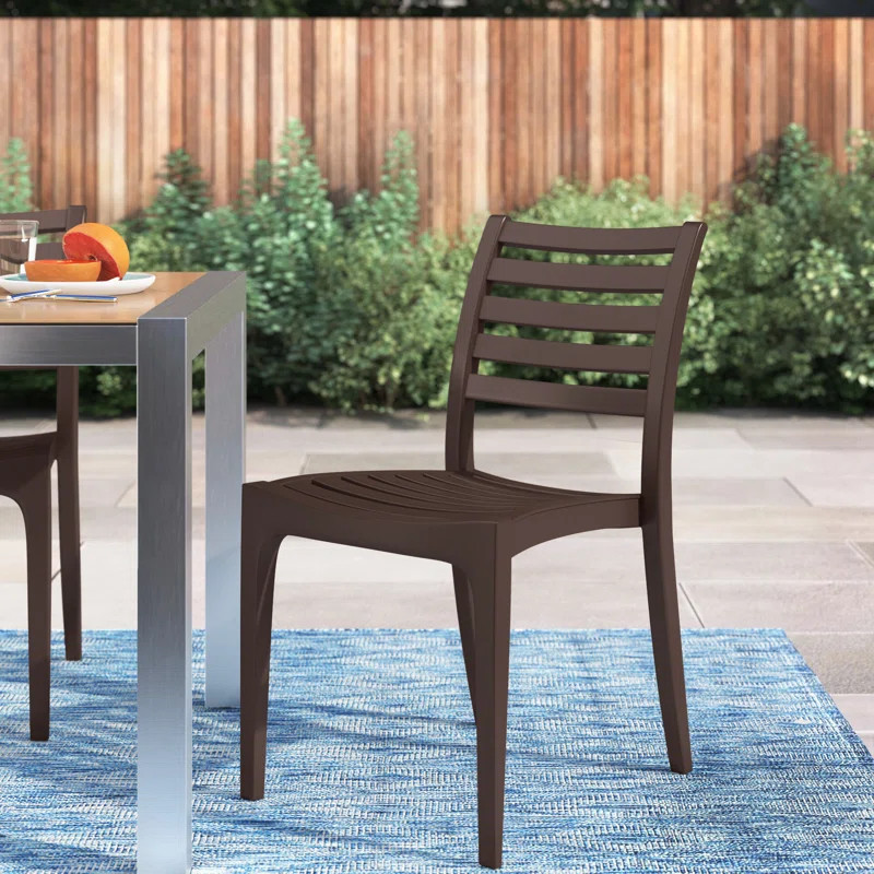 Ayvah Outdoor Stacking Dining Side Chair (Set of 2) | Wayfair North America