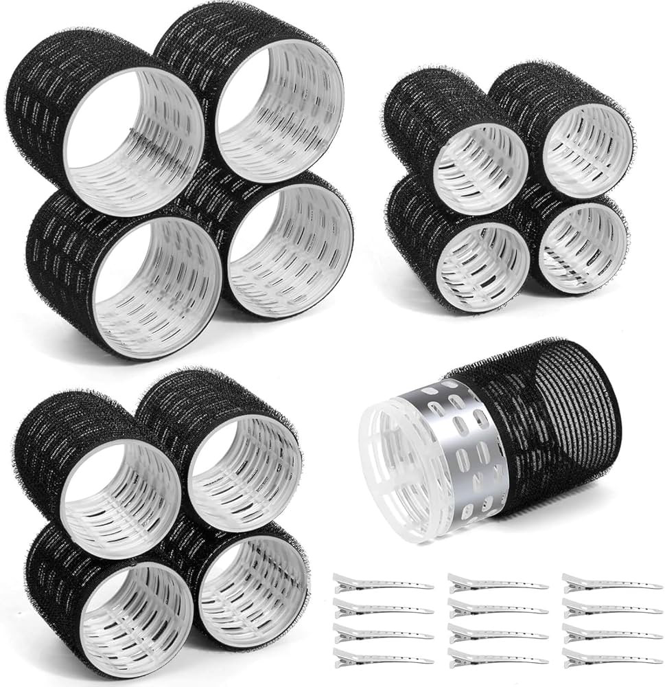 Thermal Rollers for Hair, 24PCS Jumbo Rollers Hair Curlers with Clips, Large Roller with 63mm 48m... | Amazon (US)