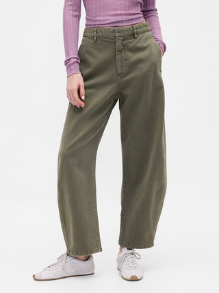 Mid Rise Twill Barrel Pants | Gap | Gap (US)