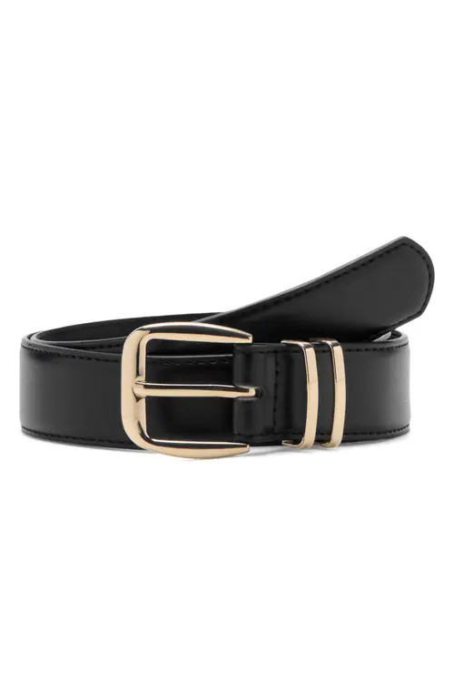 MANGO Square Buckle Belt in Black at Nordstrom, Size Small | Nordstrom
