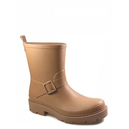 Time and Tru Women s Short Buckle Rain Boots | Walmart (US)