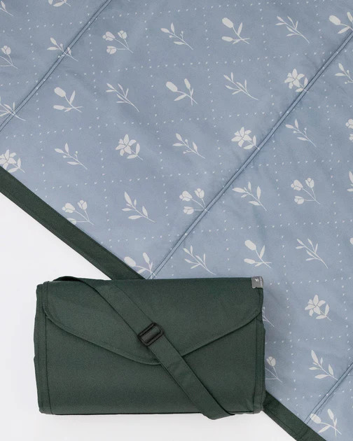 Outdoor Blanket - Blue Floral Patch | Little Unicorn