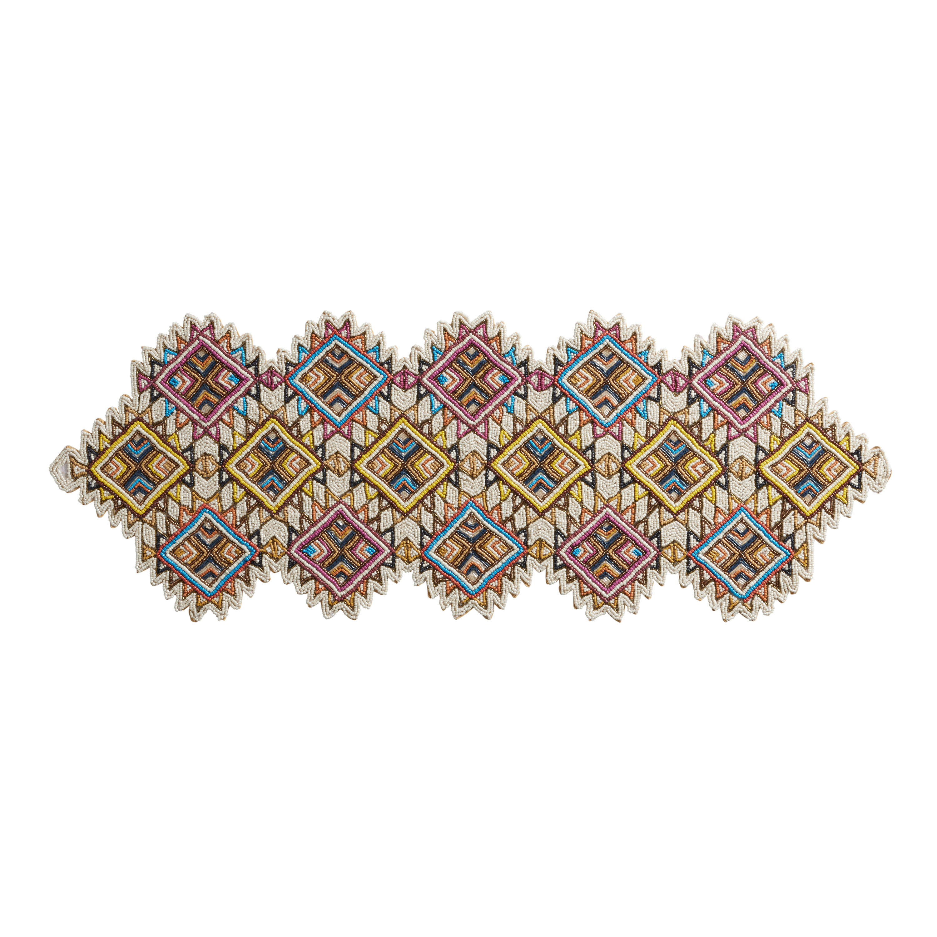 Multicolor Geometric Beaded Table Runner | World Market