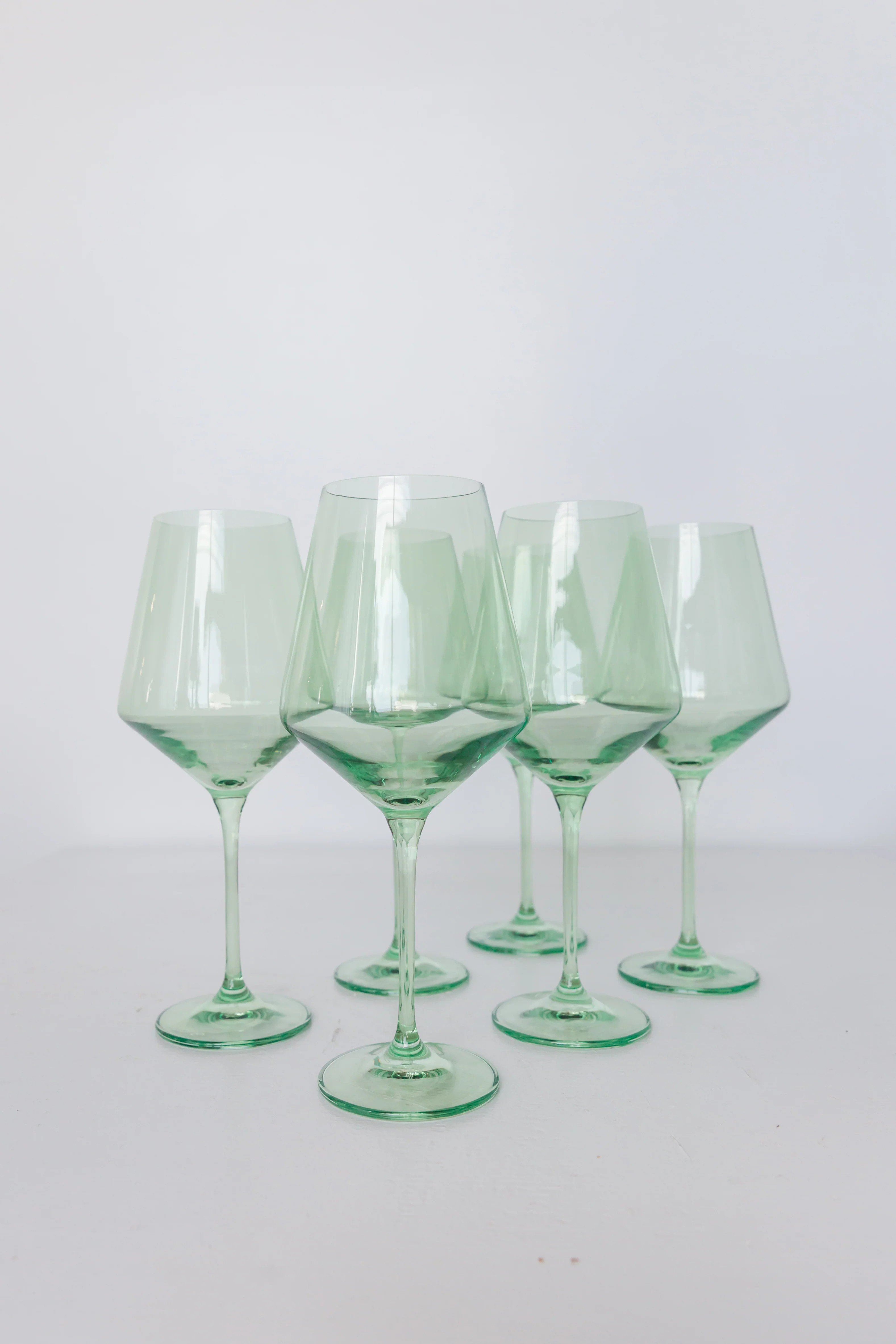 Estelle Colored Wine Stemware - Set of 6 {Mint Green} | Estelle Colored Glass