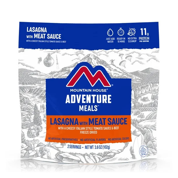 Mountain House Lasagna w/Meat Sauce, Freeze-Dried Camping & Backpacking Food, 2-Serving Pouch - W... | Walmart (US)