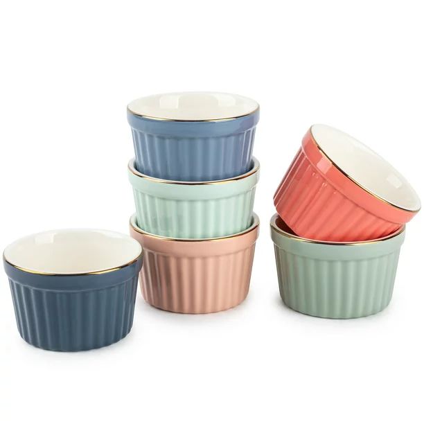 Thyme & Table Stoneware Ramekin, Multi-Color, 6-Piece Set - Walmart.com | Walmart (US)