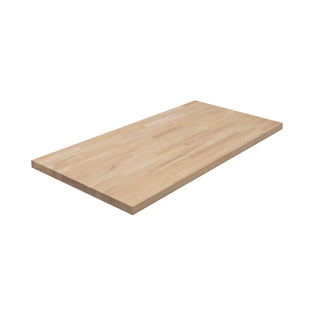 CenterPointe  50-in x 25-in x 1.5-in Hevea Straight Butcher Block Rubberwood Countertop | Lowe's