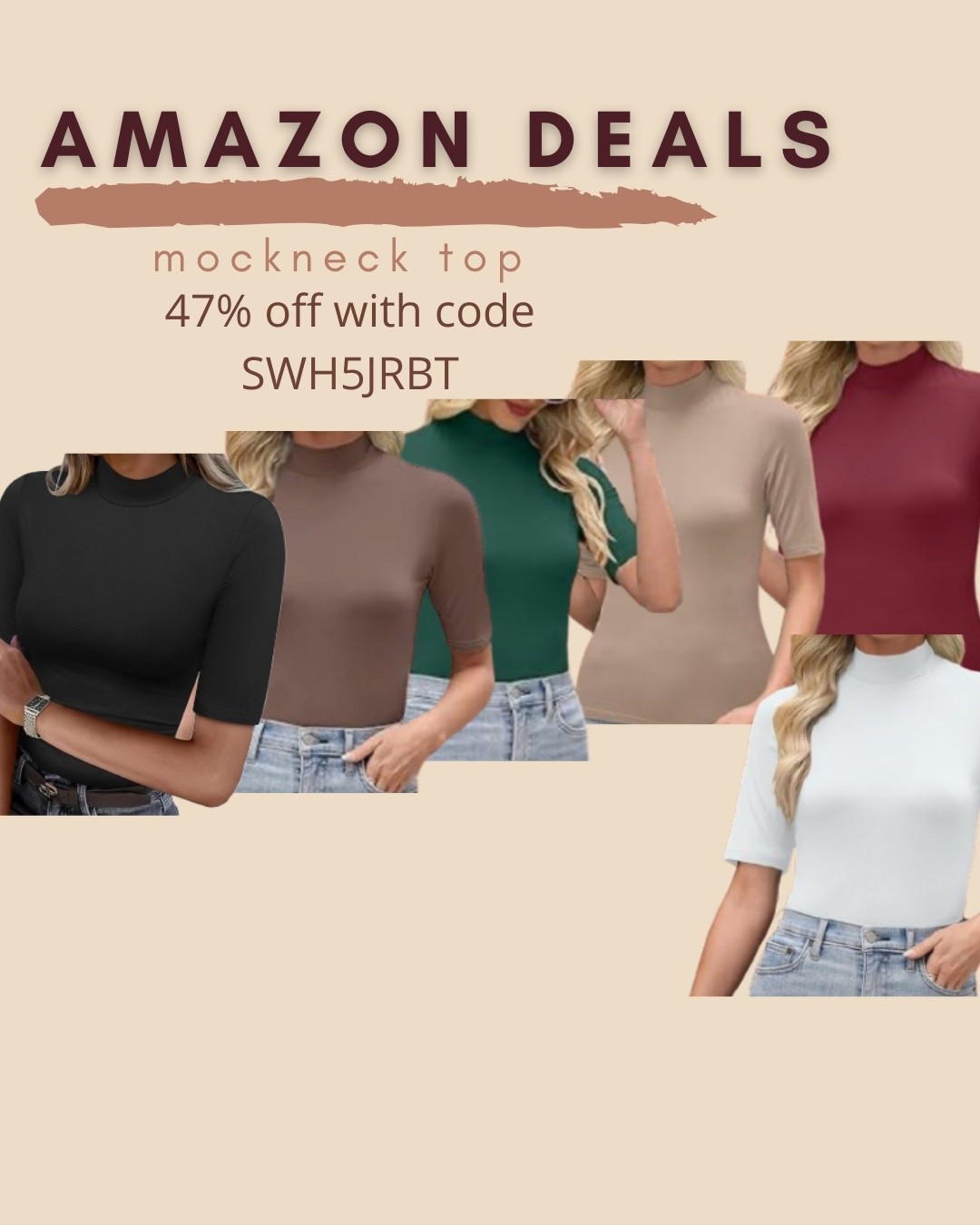 $5 ends 6/17
Amazon fashion
Amazon deals
Mockneck top

#LTKSaleAlert