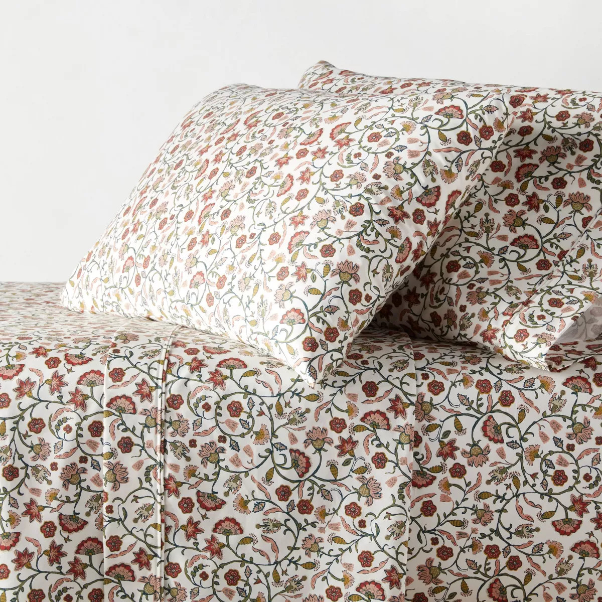 King 400 Thread Count Performance Sheet Set Warm Floral - Threshold™ | Target