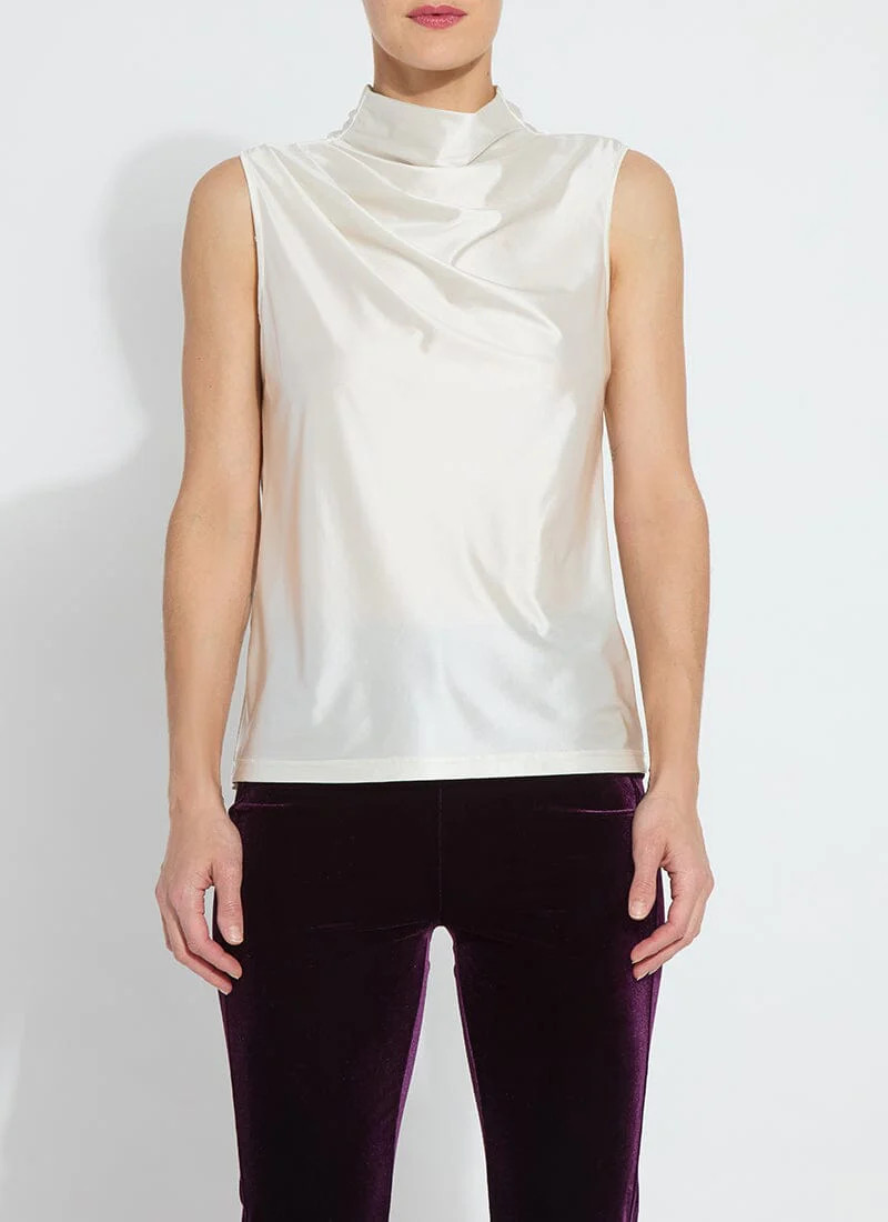 Irina Satin Jersey Top | Lysse