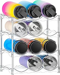 Sevenblue Water Bottle Organizer for Cabinet, 4 Pack Water Bottle Holder Tumbler Cup Mug Organize... | Amazon (US)