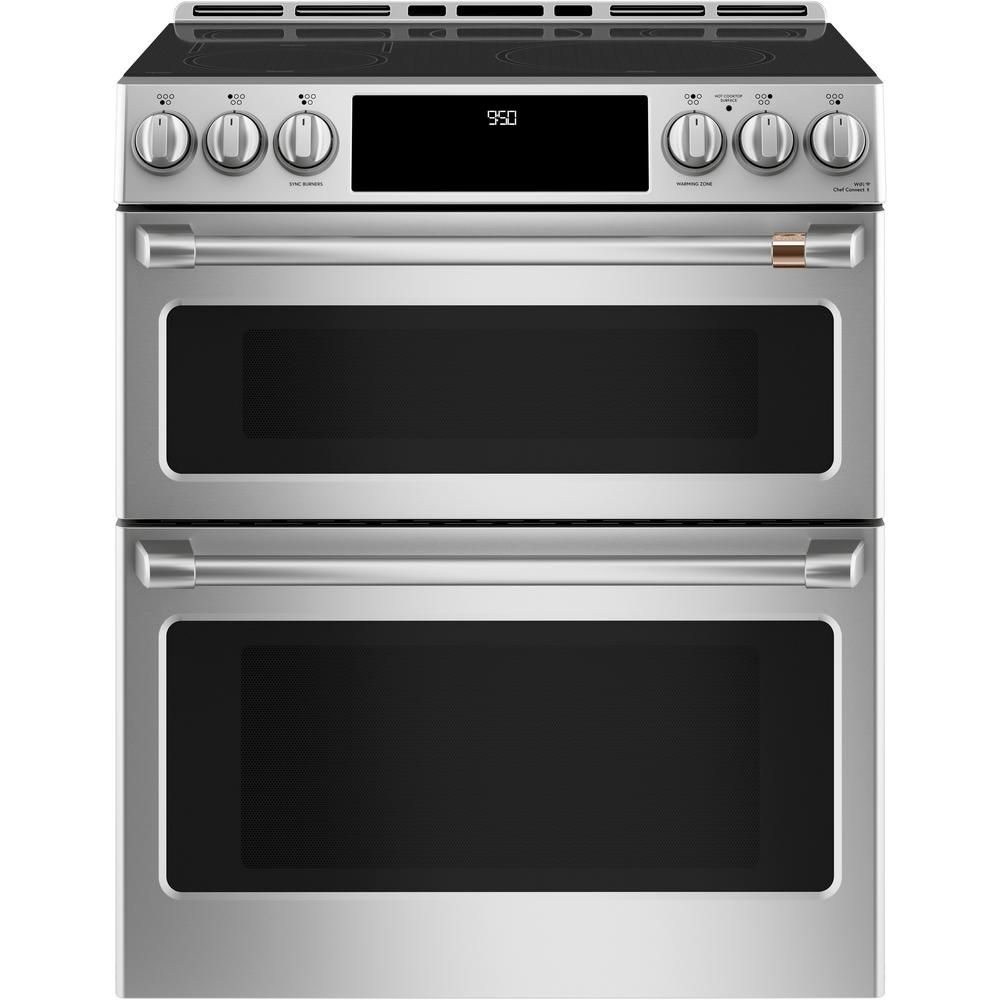 6.7 cu. ft. Smart Slide-In Double Oven Induction Range with Self-Cleaning and Convection Lower Ov... | The Home Depot